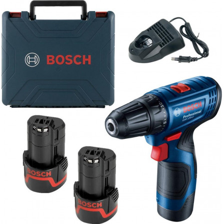 Zestaw wiertarko-wkrętarek akumulatorowych Bosch GSR 120, 12 V, 2 x 2,0 Ah + walizka