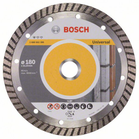 Uniwersalna diamentowa tarcza do cięcia dla budownictwa Bosch Standard Turbo, 180 x 22,23 x 2,5 mm, 1 szt.