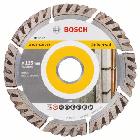 Uniwersalna diamentowa tarcza do cięcia dla budownictwa Bosch, 125 x 22,23 x 2 mm, 1 szt.