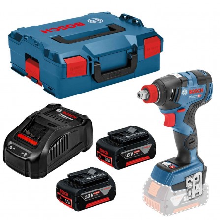 Zestaw akumulatorowej wkrętarki udarowej/klucza Bosch GDX 18V-200 C, 18 V, 2 x 5 Ah, ładowarka + walizka