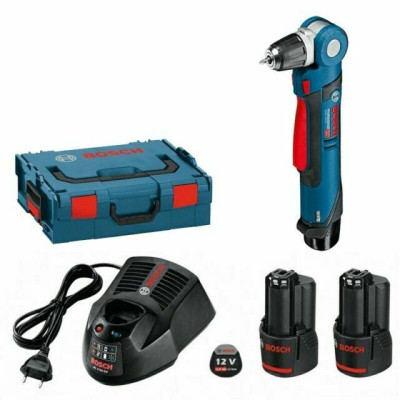 Zestaw wiertarko-wkrętarki kątowej akumulatorowej Bosch GWB 12V-10 (0601390908), 12 V, 2 x 2 Ah, ładowarka + walizka