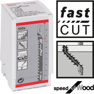 Brzeszczoty do wyrzynarki Bosch T 144 D (100 mm, 100 szt.)