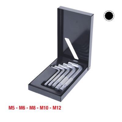 Zestaw kluczy kątowych XZN firmy KS Tools, krótki, 5 sztuk (151.4100)