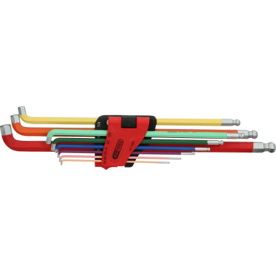 Zestaw kluczy imbusowych z końcówką kulistą KS Tools, kątowy 108°, 9-częściowy, cale (151.4430)