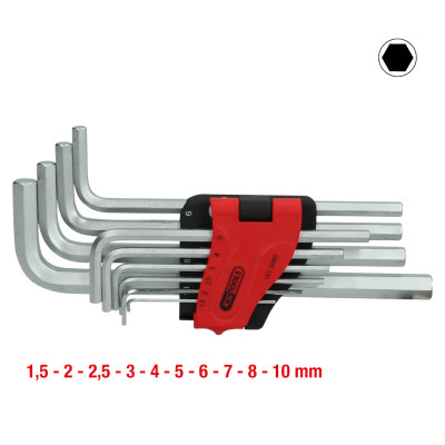 Zestaw kluczy imbusowych KS Tools, długich, 10 elementów (151.5040)
