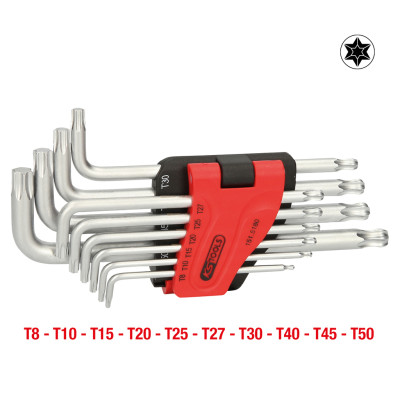 Zestaw kluczy kątowych Torx z głowicą kulową KS Tools, długi, 10 sztuk (151.5180)