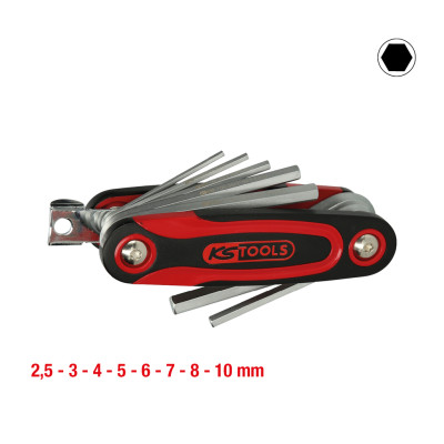 Składany uchwyt na klucze imbusowe KS Tools, 8-częściowy (158.3540)