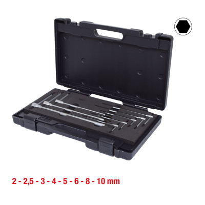 Zestaw kluczy imbusowych KS Tools z uchwytem w kształcie litery T, 3-częściowy, 8 elementów (158.5100)