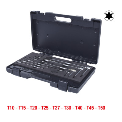Zestaw kluczy Torx z 3-kierunkowym uchwytem T firmy KS Tools, 9 elementów (158.5200)