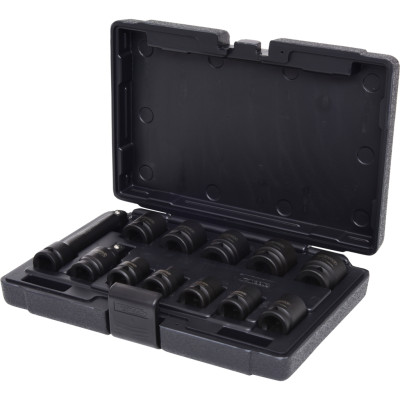 Zestaw nasadek udarowych KS Tools 1/2" sześciokątnych, krótkich, 12 elementów (515.0112)