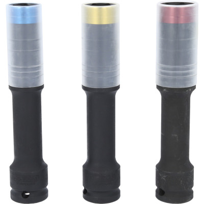 Zestaw nasadek do kół aluminiowych SlimPOWER firmy KS Tools, bardzo długi, 3 sztuki, 1/2", 17, 19, 21 mm (515.0622)