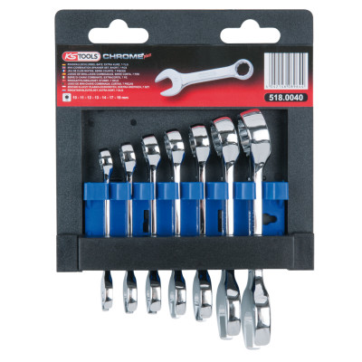 Zestaw kluczy płasko-oczkowych KS Tools CHROMEplus, krótki, 7-częściowy (518.0040)