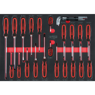 Zestaw wkrętaków KS Tools SCS, 29 elementów w systemie wkładek 1/1 (711.1029)