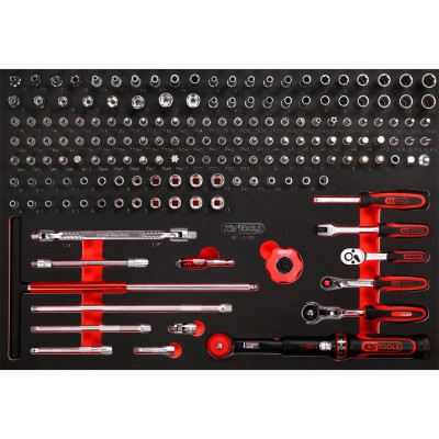 Zestaw kluczy nasadowych 1/4" firmy KS Tools w wkładce piankowej, 169 elementów (811.0169)