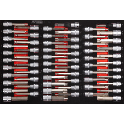 Zestaw nasadek bitowych KS Tools 1/2" z wkładką piankową, 64 sztuki (811.1064)