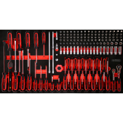 Zestaw kluczy nasadowych i śrubokrętów KS Tools 1/4" w piankowej wkładce, 146 elementów (813.0146)