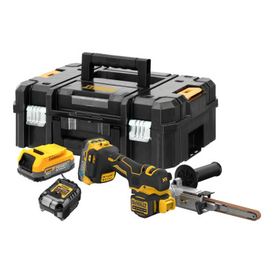 DeWalt akumulatorowa pilnik taśmowy DCM200E2T 18 V 2x 1,7 Ah Powerstack