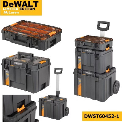 DeWalt wieża skrzynek narzędziowych z wózkiem DWST60452-1 TSTAK x McLaren F1 Team, 3 dalių komplektas