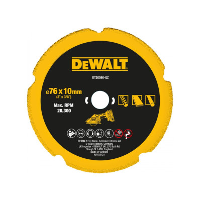 DeWalt diamentowa tarcza tnąca do wielu materiałów DT20590 76 mm