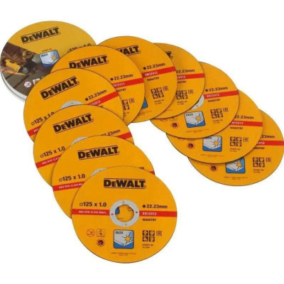 DeWalt zestaw tarcz tnących do inox DT3507 125 x 1 x 22,23 mm, 100 vnt.