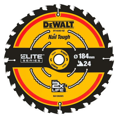 DeWalt tarcza ELITE do pilarki DT10302 184 × 16 mm, 60 zębów