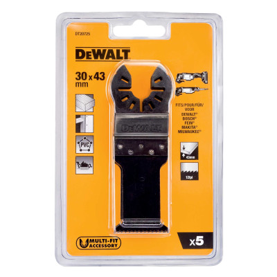 DeWalt brzeszczoty do narzędzia wielofunkcyjnego DT20725-QZ 43 x 30 mm, 5 szt.