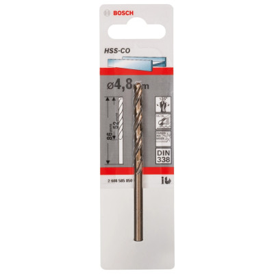Bosch HSS-Co wiertło do metalu DIN 338 4,8×52×86 mm