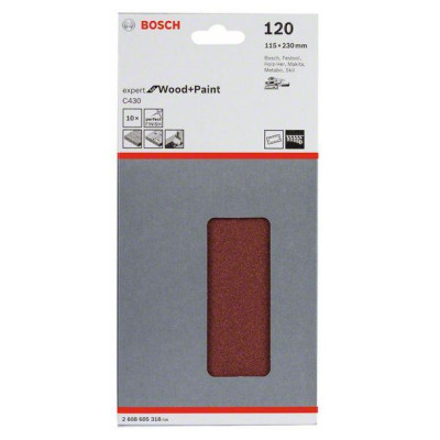 Bosch C430 arkusz ścierny 93 × 230 mm, P120, 10 pcs