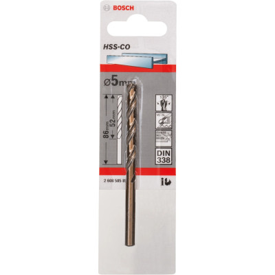 Bosch HSS-Co DIN 338 wiertło 5,1 × 52 × 86 mm