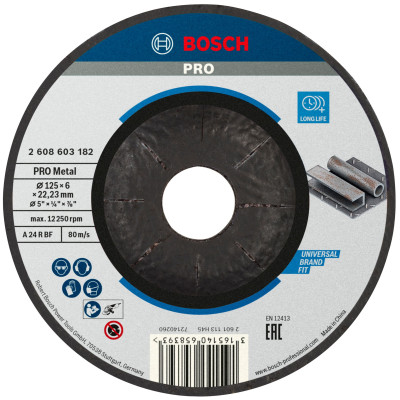 Bosch tarcza szlifierska PRO Metal 125 x 6 x 22,23 mm