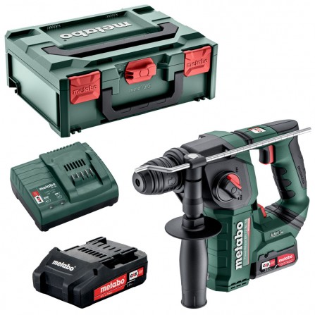 Akumulatorowa wiertarka udarowa Metabo PowerMaxx BH 12 BL 16 (600207500) zestaw, 12 V, 2x2 Ah, ładowarka, SDS-plus + walizka